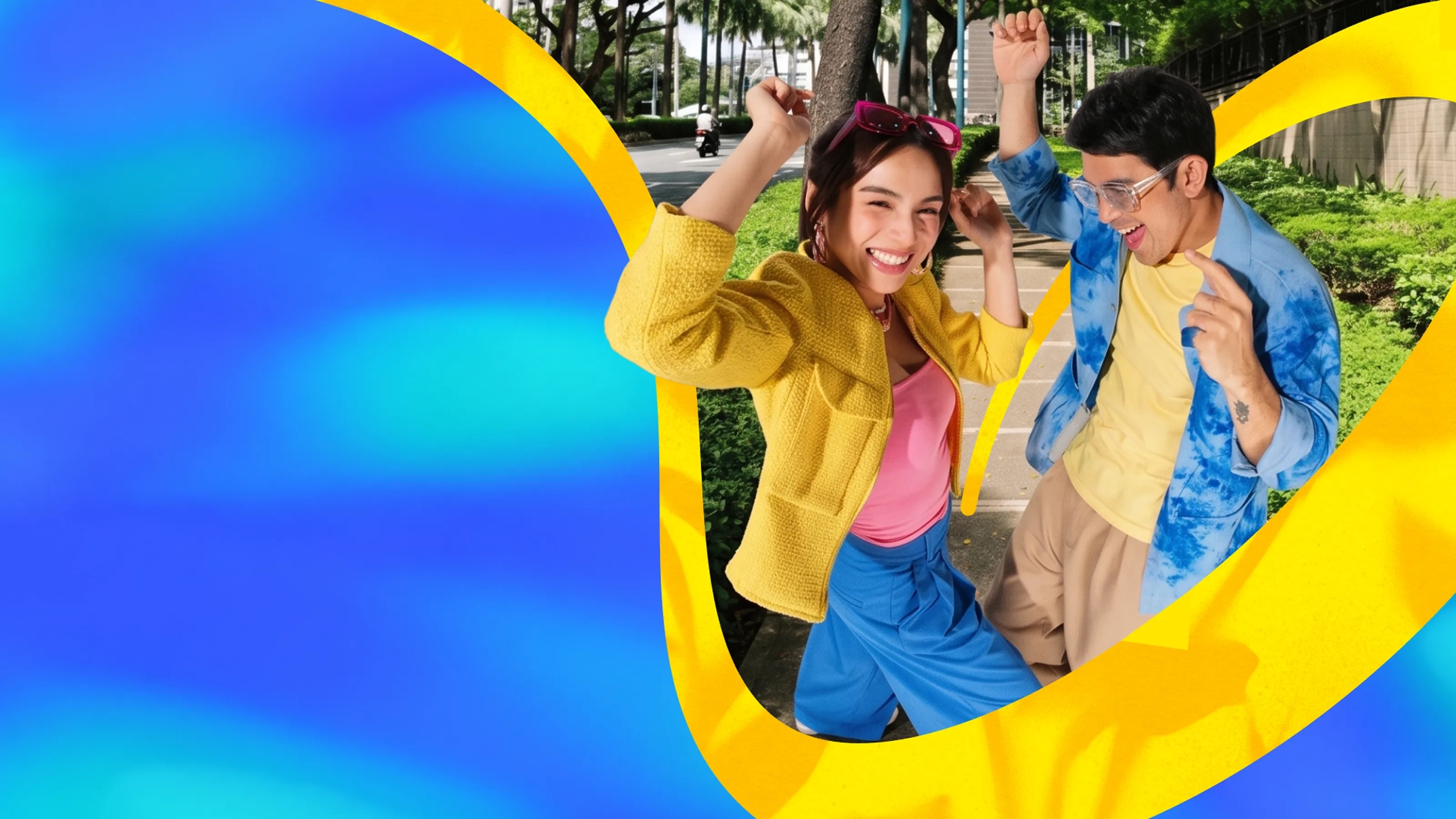 a picture of a couple of people having fun