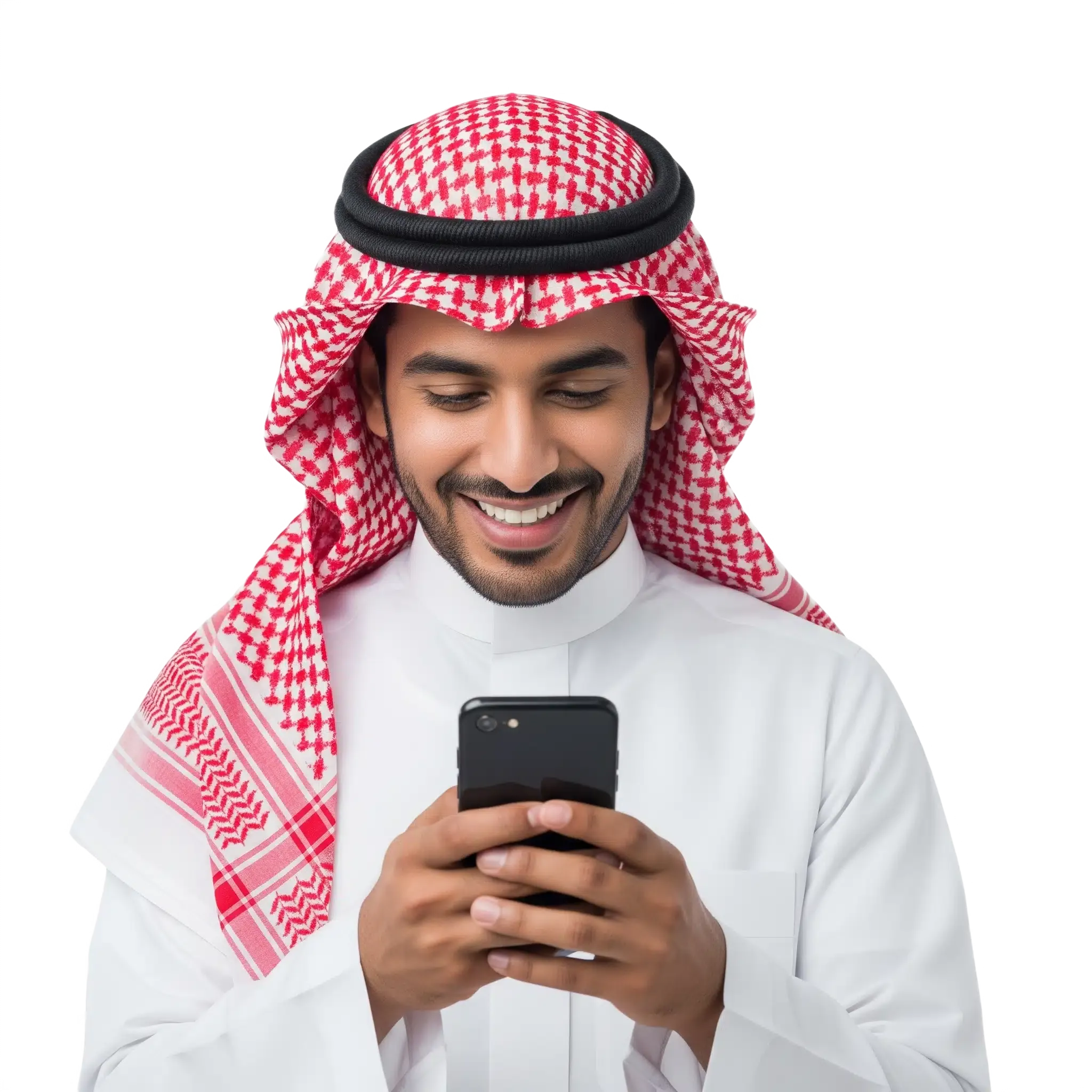 a young man holding a smartphone looking at it