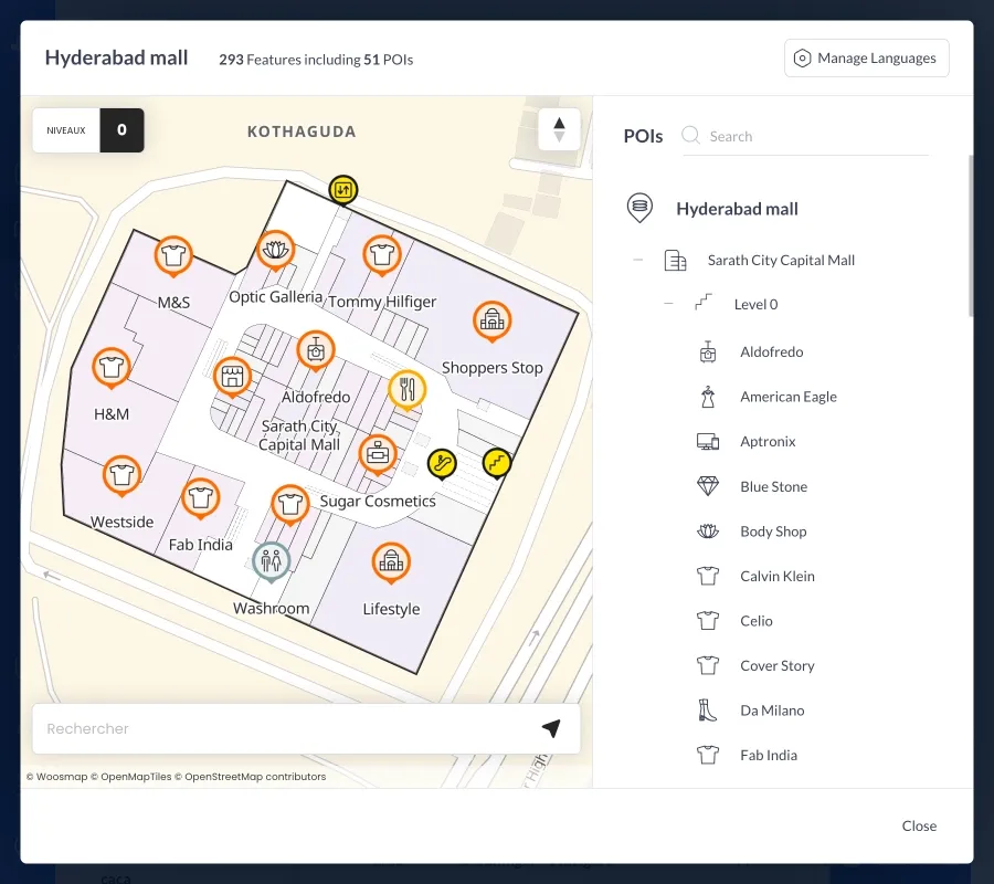 Manage your indoor venue POI with Woosmap Indoor API