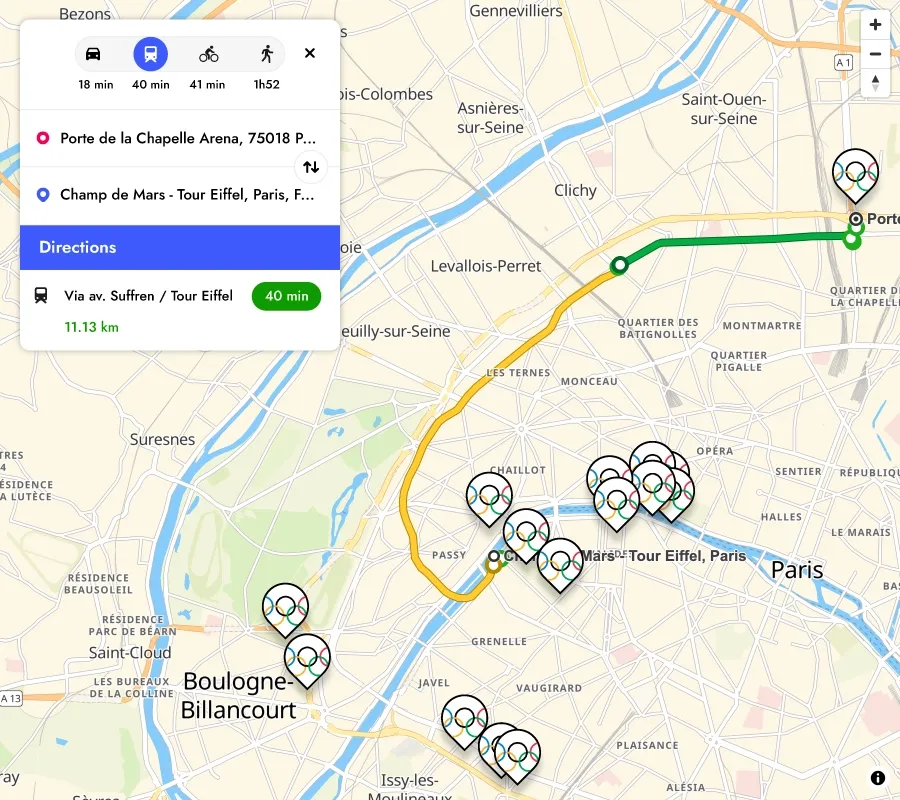 Transit path calculation capabilities with Woosmap Transit API