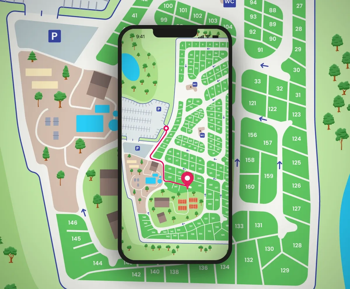 Indoor maps for tourism, resorts, holiday clubs, stadiums or recreational parks
