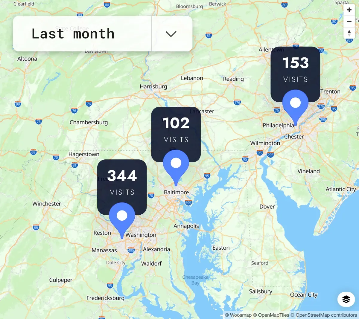 Retrieve points of interest around the user’s location, automatically sorted by proximity.