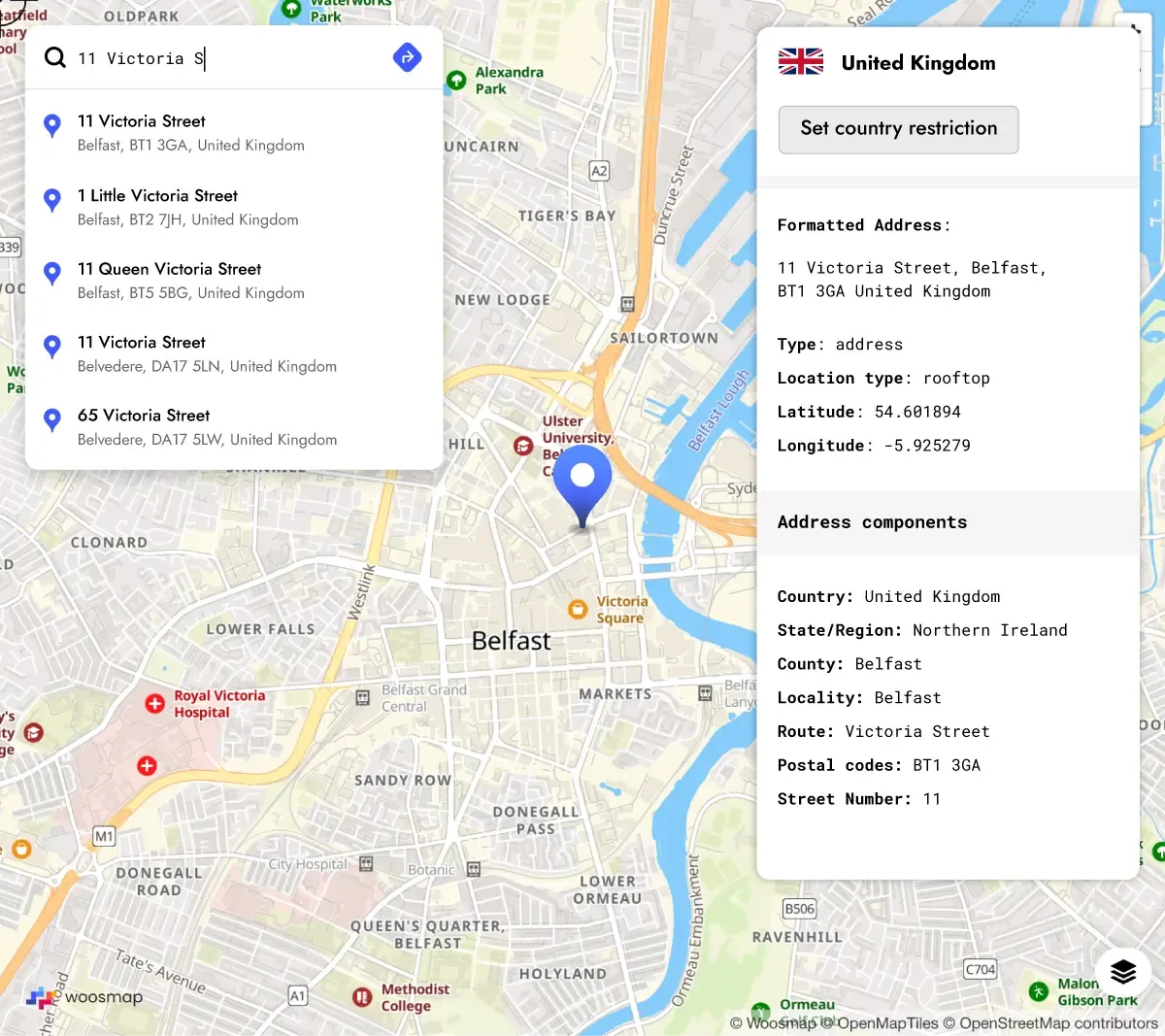 Address and postcode finder in the UK