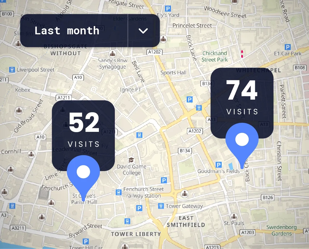 Retrieve points of interest around the user’s location, automatically sorted by proximity.