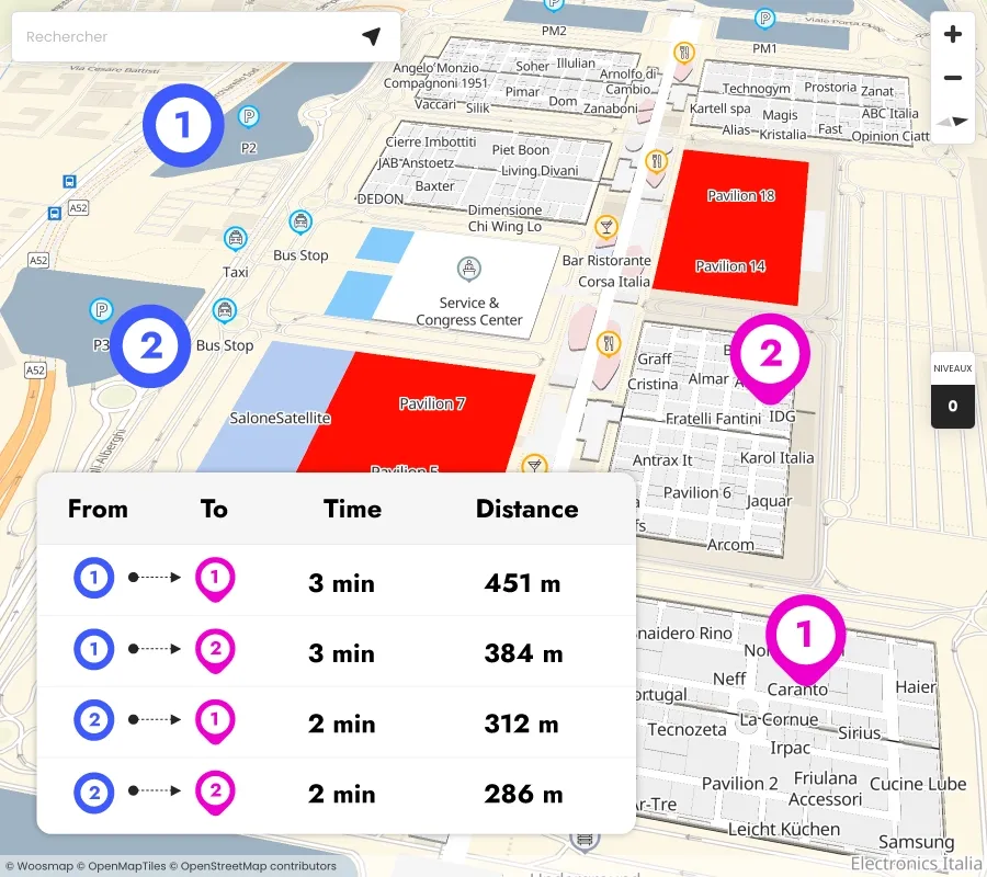 Compute indoor distance matrices with Woosmap Indoor API