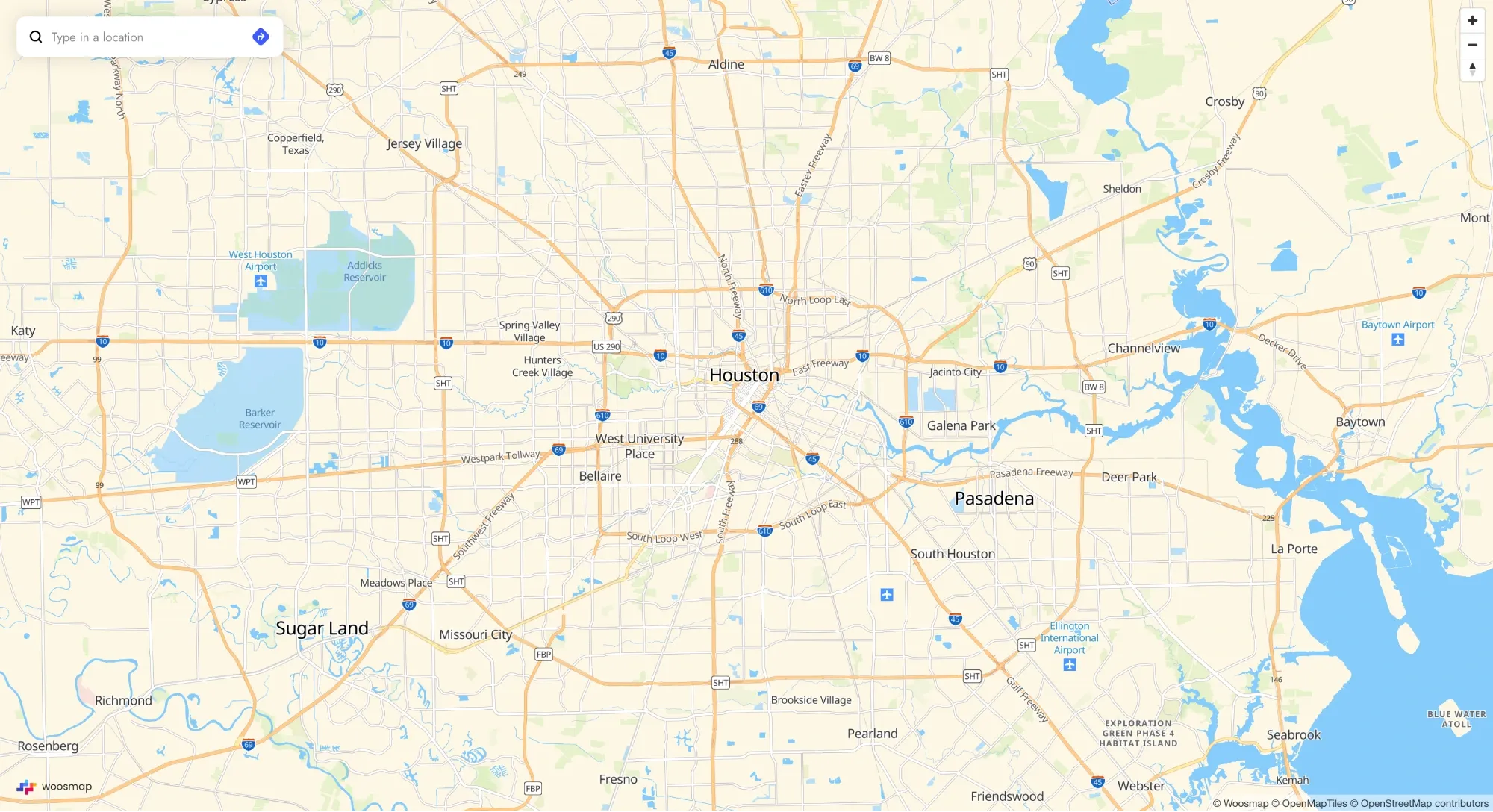 Map of Texas, USA