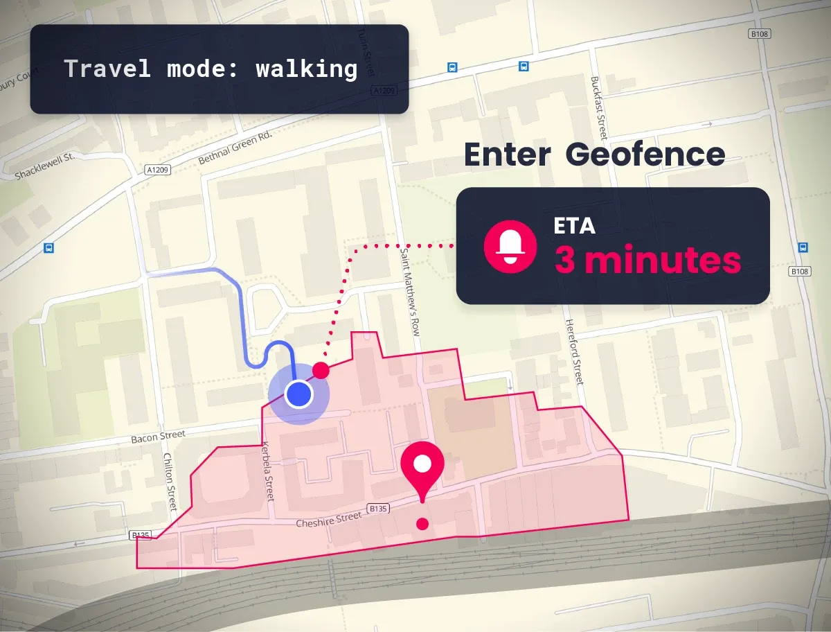 Woosmap Geofencing SDK automatically generates and monitors Geofences and Zones of Interest