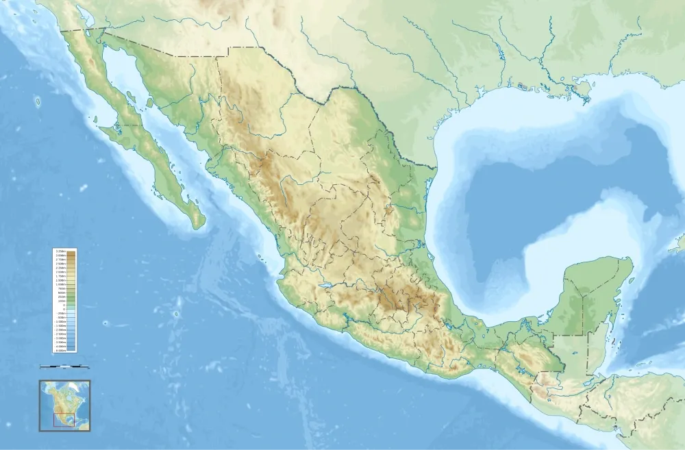 Geographical Map of Mexico