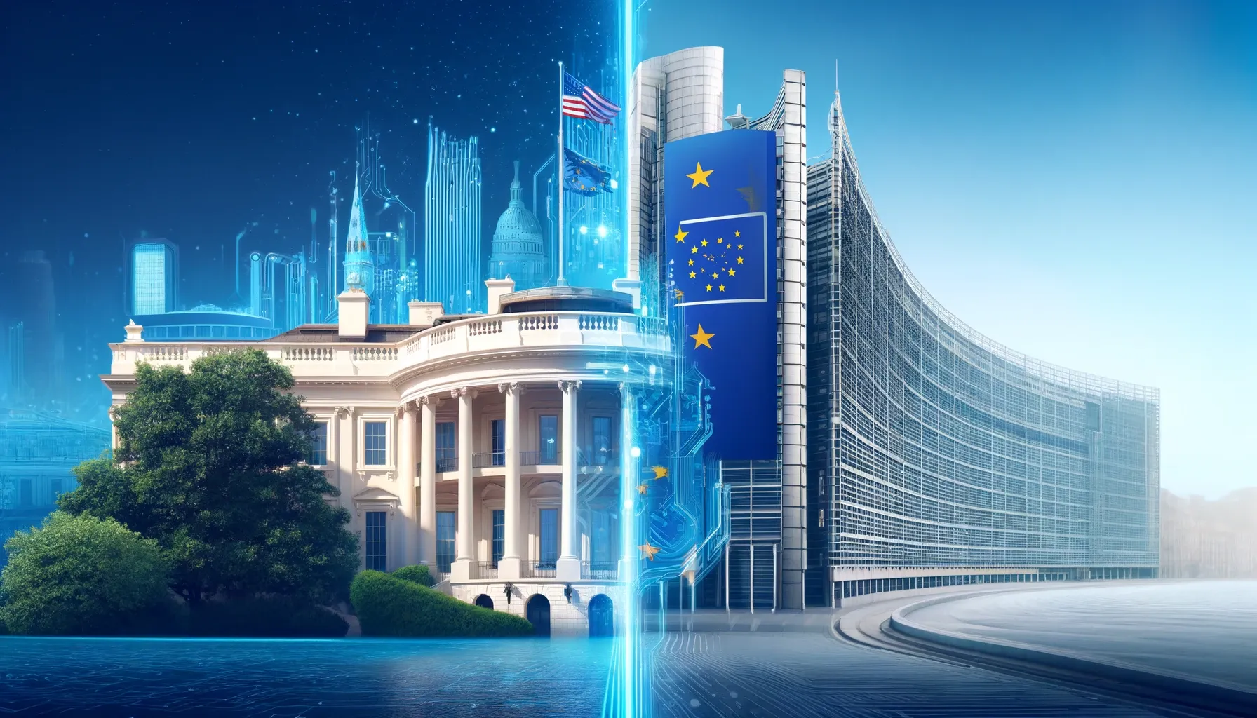 The White House and EU Brussels headquarters fused into one