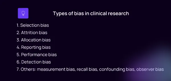 Types of bias in clinical research