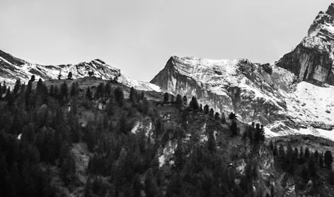 top view of snowy mountain