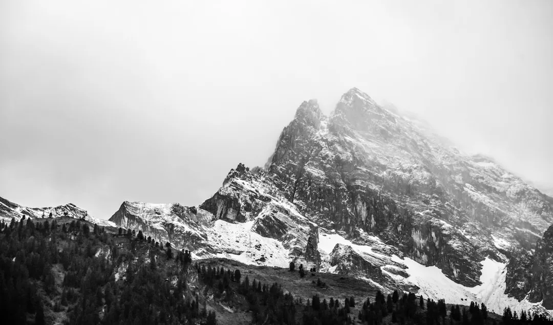 top view of snowy mountain