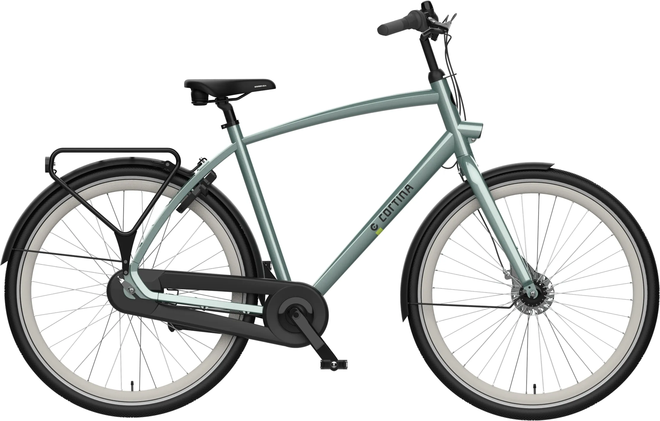 zijkant cortina tide herenfiets opal green