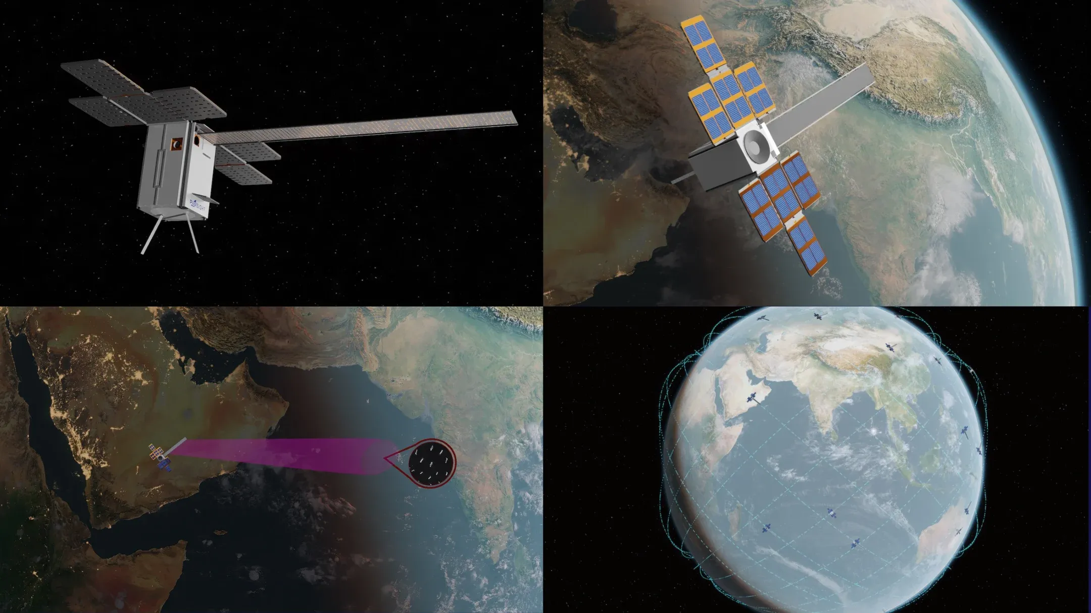 Visualization of Peirsight Satellites in Practice. Images Courtesy of Piersight.