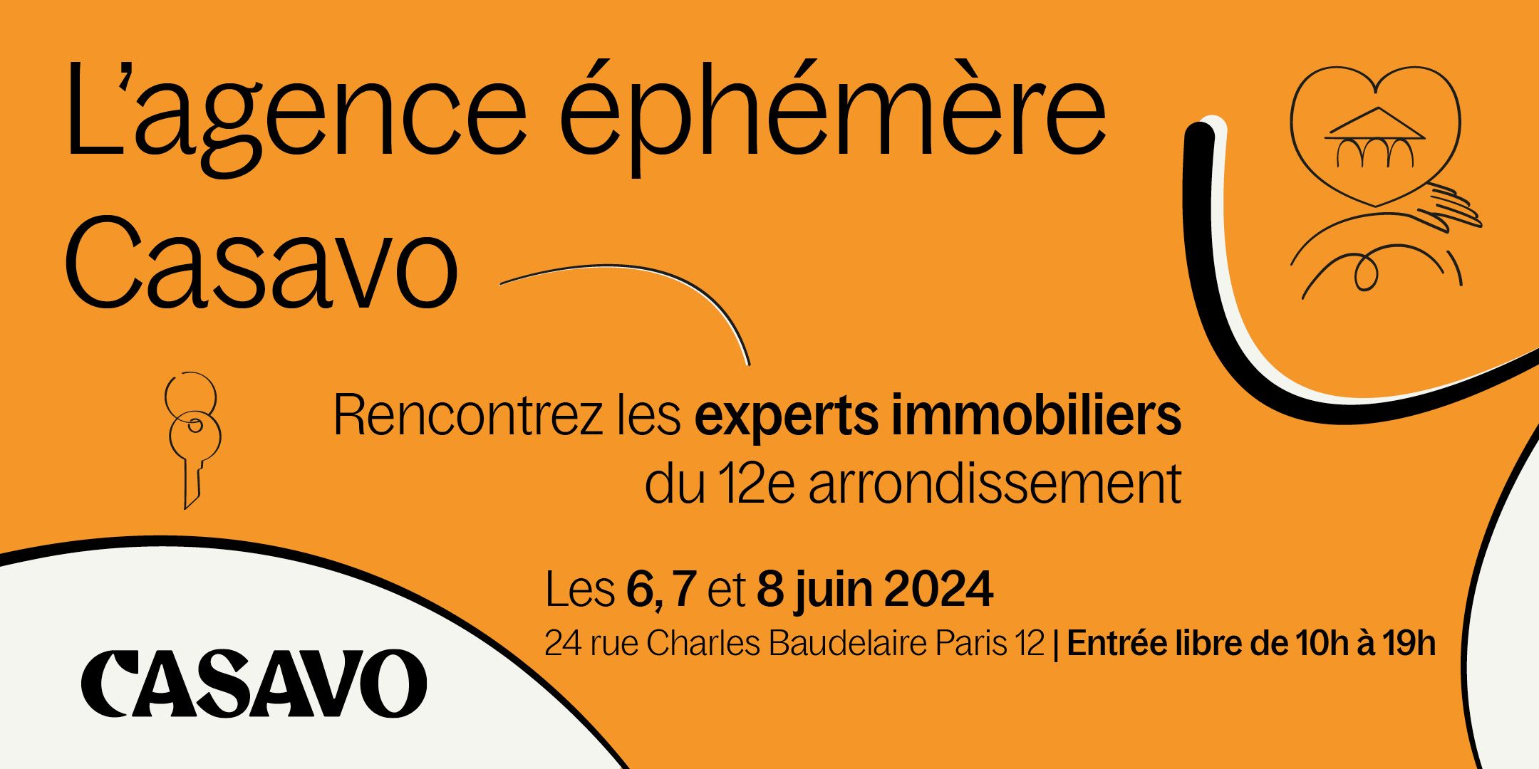 Casavo ouvre une agence éphémère les 6, 7 et 8 juin 2024 à Paris 12